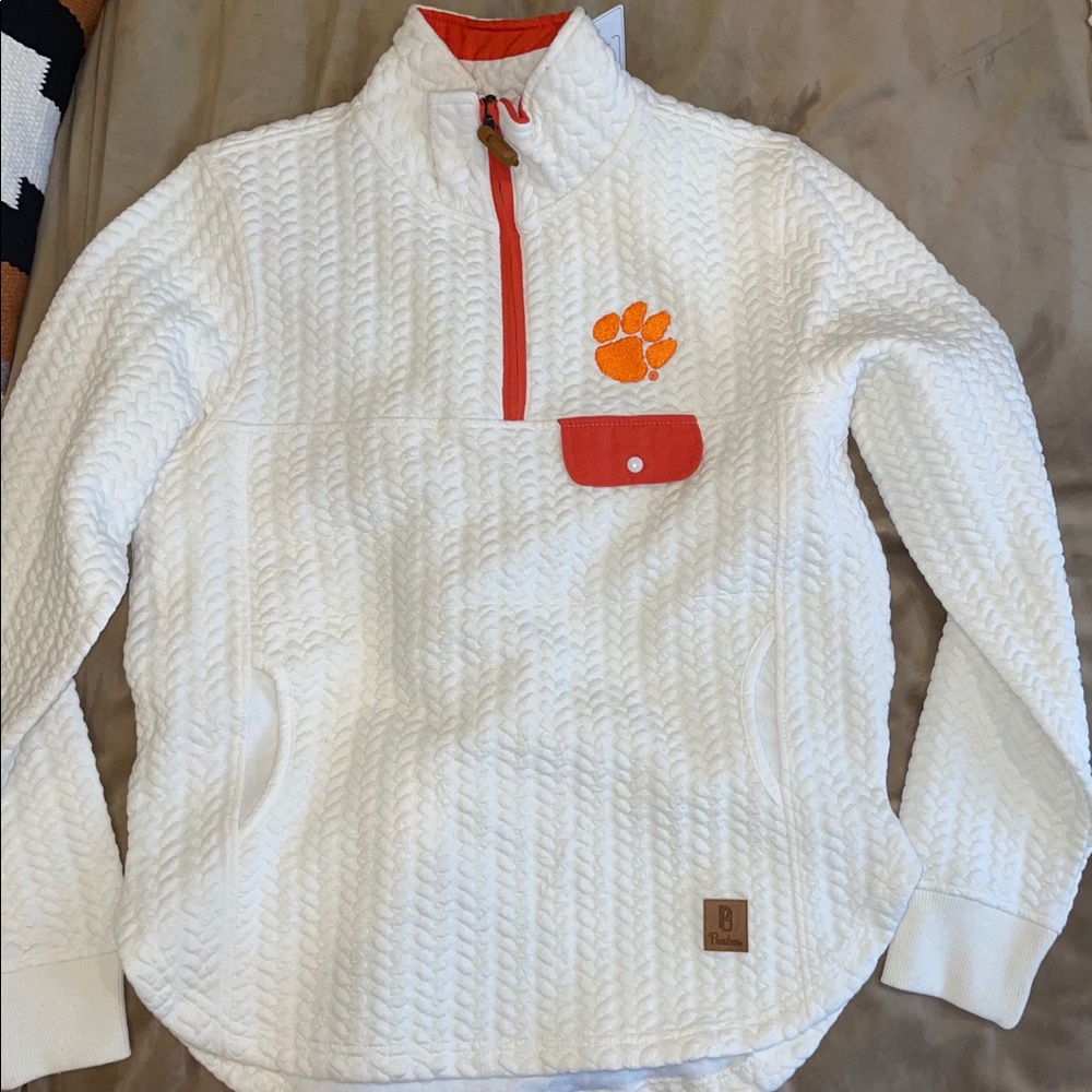 NWT Clemson press box quarter zip sweatshirt
